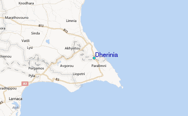 Dherinia Tide Station Location Map