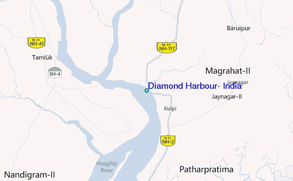 Diamond Harbour, India Tide Station Location Map