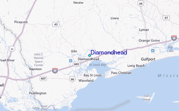Diamondhead Tide Station Location Map