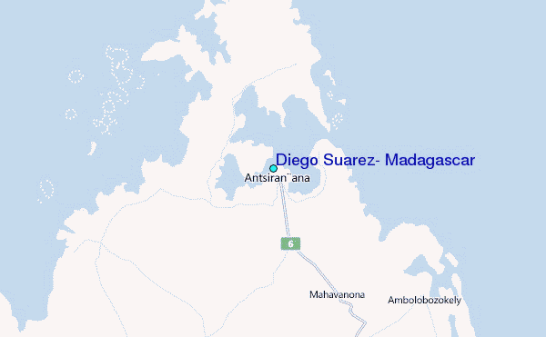 Diego Suarez, Madagascar Tide Station Location Map