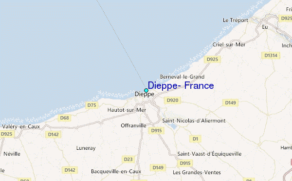 Dieppe, France Tide Station Location Map