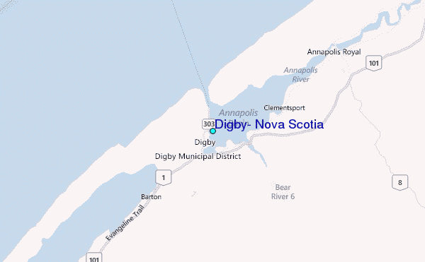 Digby, Nova Scotia Tide Station Location Map