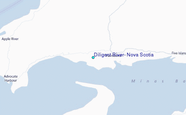Diligent River, Nova Scotia Tide Station Location Map