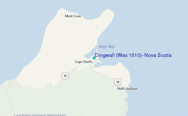 Dingwall (Was 1510), Nova Scotia Tide Station Location Map