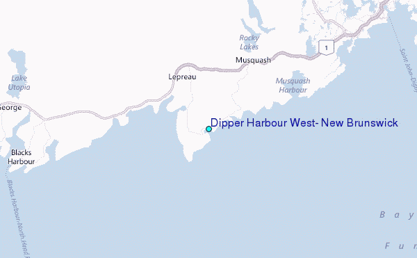 Dipper Harbour West, New Brunswick Tide Station Location Map