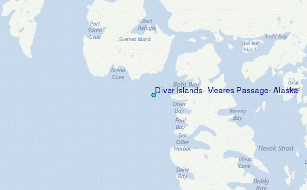 Diver Islands, Meares Passage, Alaska Tide Station Location Map
