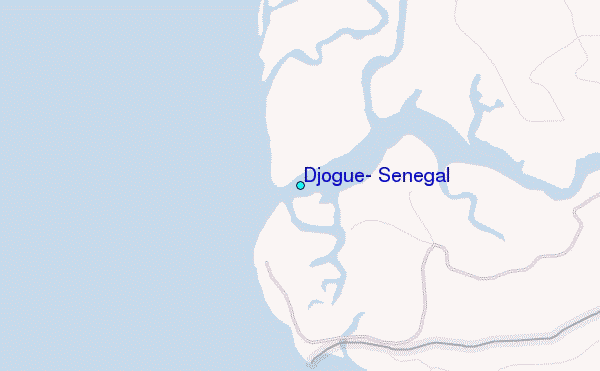 Djogue, Senegal Tide Station Location Map