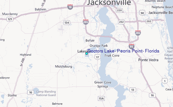Doctors Lake, Peoria Point, Florida Tide Station Location Map