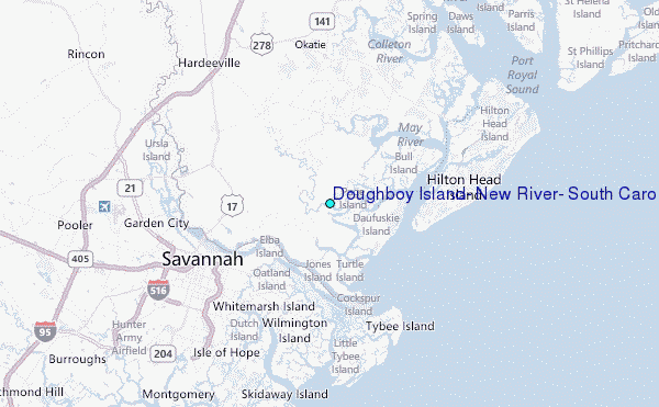 Doughboy Island, New River, South Carolina Tide Station Location Map