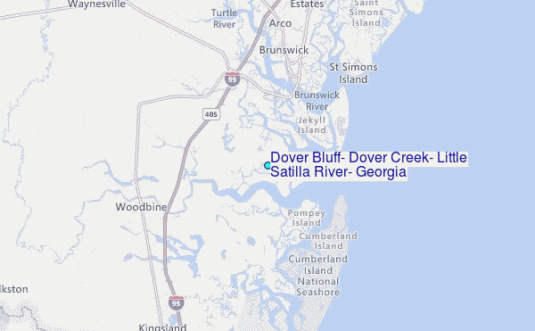 Dover Bluff, Dover Creek, Little Satilla River, Georgia Tide Station Location Map