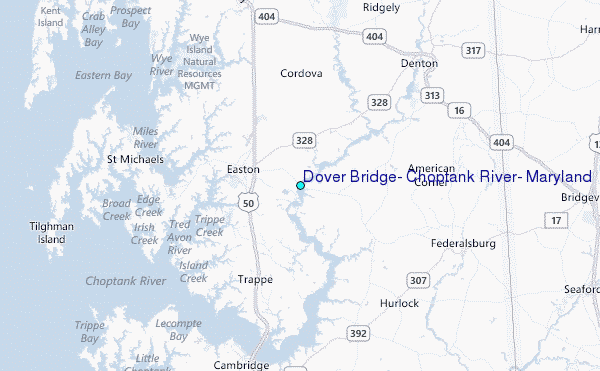 Dover Bridge, Choptank River, Maryland Tide Station Location Map