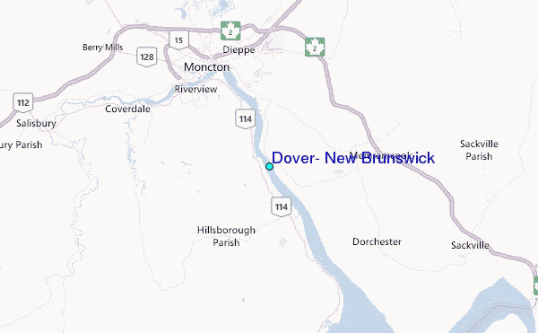 Dover, New Brunswick Tide Station Location Map