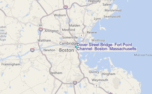 Dover Street Bridge, Fort Point Channel, Boston, Massachusetts Tide Station Location Map