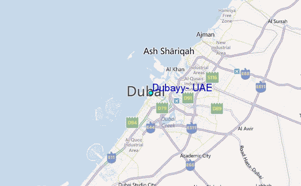 Dubayy, U.A.E. Tide Station Location Map