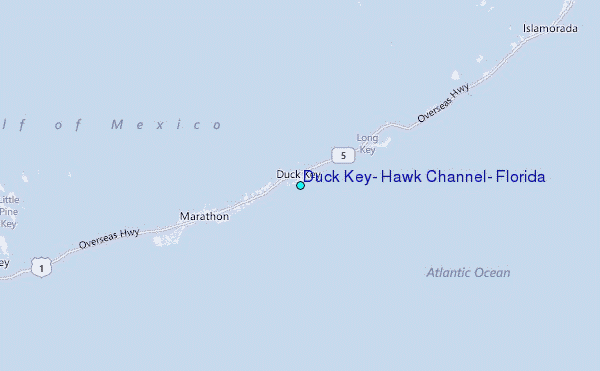 Duck Key, Hawk Channel, Florida Tide Station Location Map