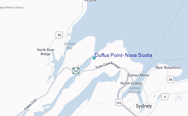 Duffus Point, Nova Scotia Tide Station Location Map