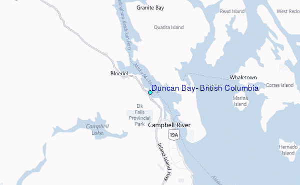 Duncan Bay, British Columbia Tide Station Location Map