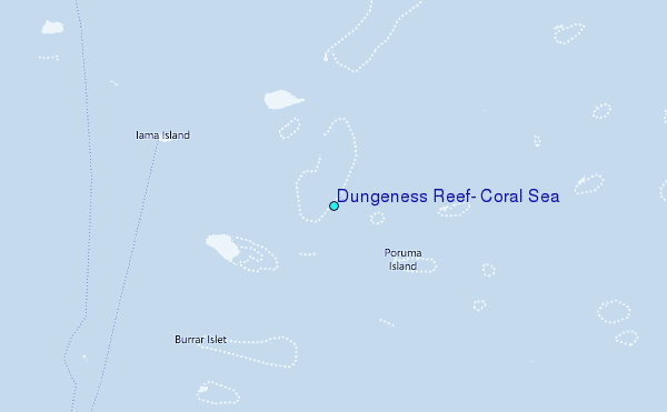 Dungeness Reef, Coral Sea Tide Station Location Map