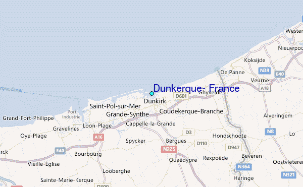 Dunkerque, France Tide Station Location Map