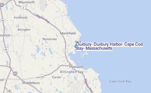 Duxbury, Duxbury Harbor, Cape Cod Bay, Massachusetts Tide Station Location Map