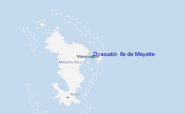 Dzaoudzi, Ile de Mayotte Tide Station Location Map