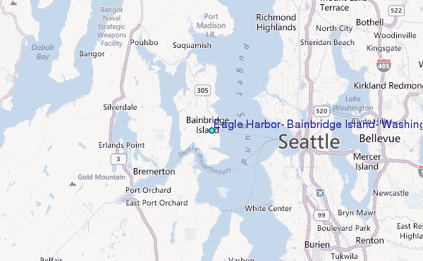 Eagle Harbor, Bainbridge Island, Washington Tide Station Location Map