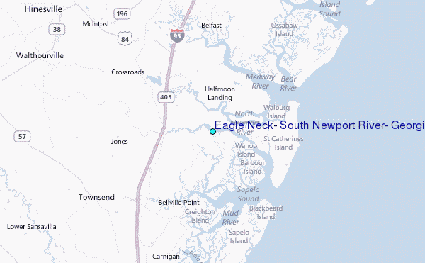 Eagle Neck, South Newport River, Georgia Tide Station Location Map