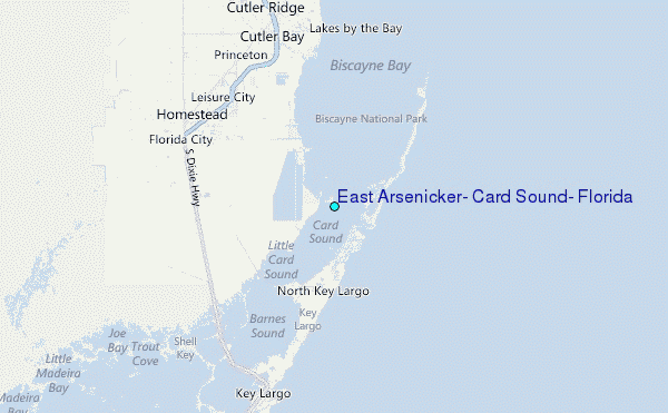 East Arsenicker, Card Sound, Florida Tide Station Location Map