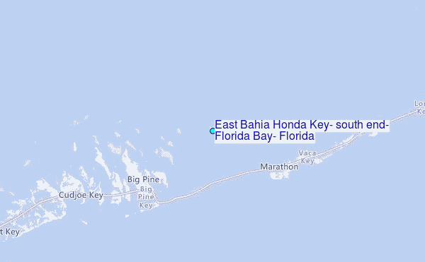 East Bahia Honda Key, south end, Florida Bay, Florida Tide Station Location Map