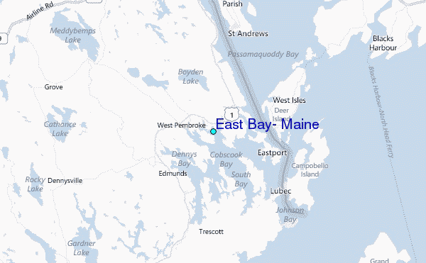 East Bay, Maine Tide Station Location Map