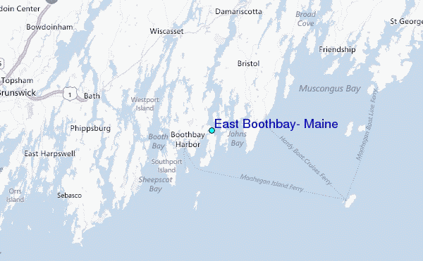 East Boothbay, Maine Tide Station Location Map