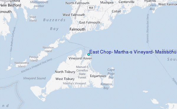 East Chop, Martha's Vineyard, Massachusetts Tide Station Location Map