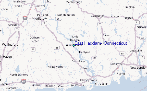 East Haddam, Connecticut Tide Station Location Map