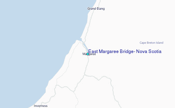 East Margaree Bridge, Nova Scotia Tide Station Location Map