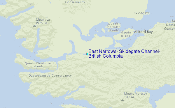East Narrows, Skidegate Channel, British Columbia Tide Station Location Map