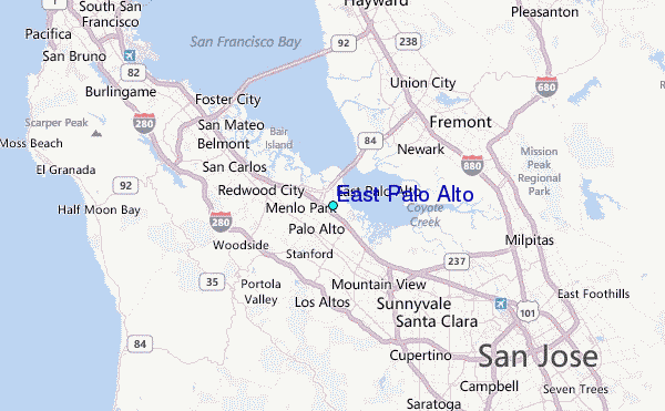 East Palo Alto Tide Station Location Map