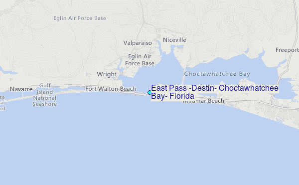 East Pass (Destin), Choctawhatchee Bay, Florida Tide Station Location Map