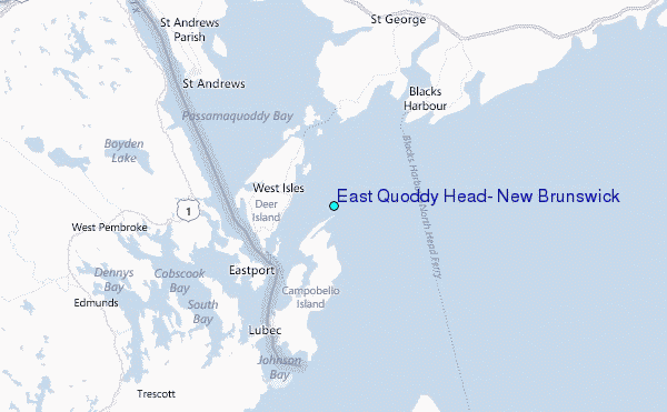 East Quoddy Head, New Brunswick Tide Station Location Map