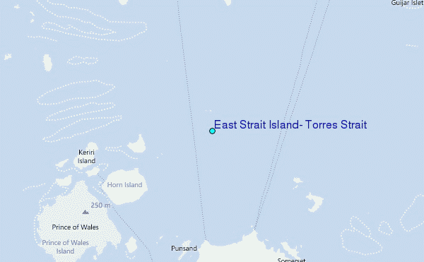 East Strait Island, Torres Strait Tide Station Location Map