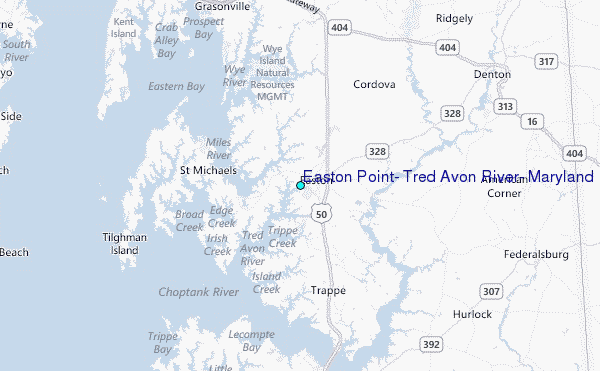 Easton Point, Tred Avon River, Maryland Tide Station Location Map
