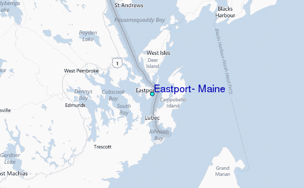 Eastport, Maine Tide Station Location Map