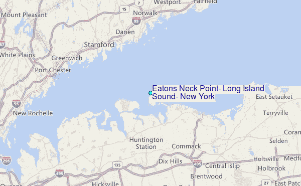 Eatons Neck Point, Long Island Sound, New York Tide Station Location Map
