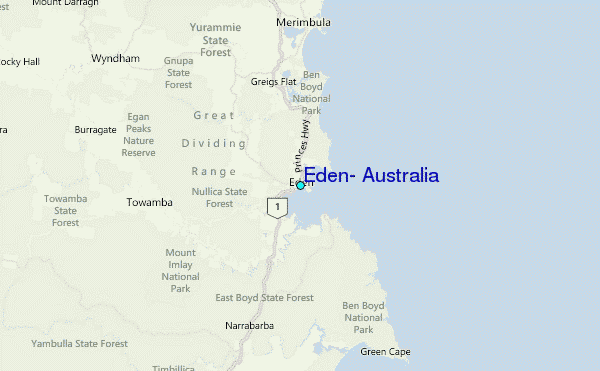 Eden, Australia Tide Station Location Map