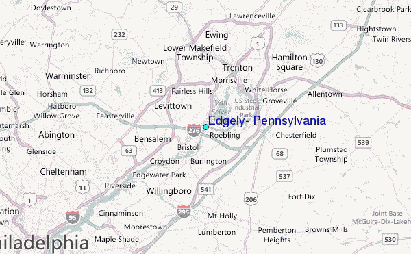 Edgely, Pennsylvania Tide Station Location Map
