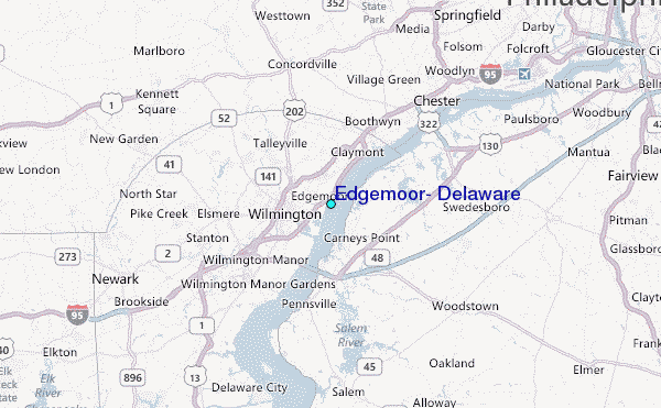 Edgemoor, Delaware Tide Station Location Map