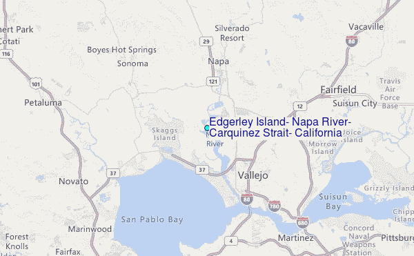 Edgerley Island, Napa River, Carquinez Strait, California Tide Station Location Map
