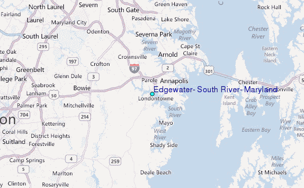 Edgewater, South River, Maryland Tide Station Location Map