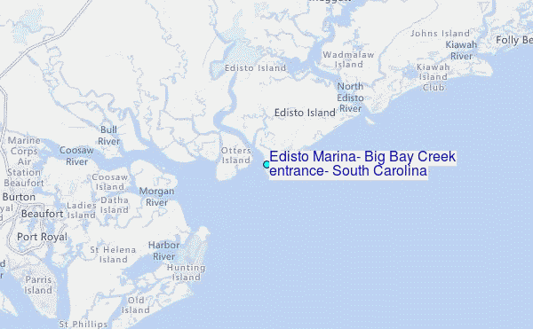 Edisto Marina, Big Bay Creek entrance, South Carolina Tide Station Location Map