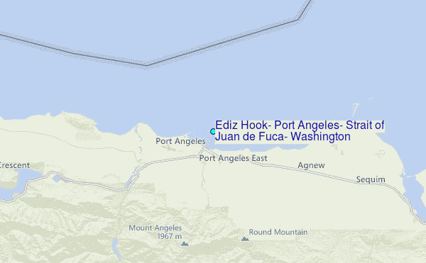 Ediz Hook, Port Angeles, Strait of Juan de Fuca, Washington Tide Station Location Map