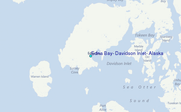 Edna Bay, Davidson Inlet, Alaska Tide Station Location Map